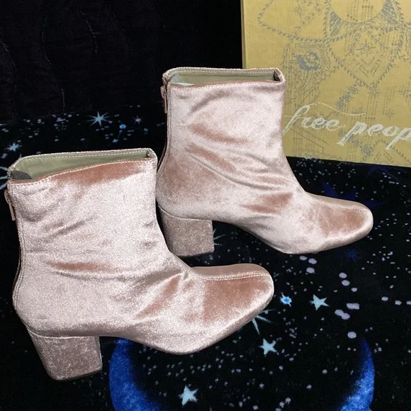 free people VELVET CECILE ANKLE BOOTS ROSE size 38 - Picture 3 of 13